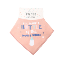 Baby Bandana Bib Bottle of the House White By Splosh