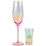 Holographic Champagne & Shot Glass Set - 18th