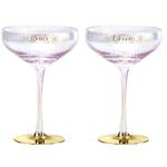 Holographic Coupe Glass Set - Bride & Groom