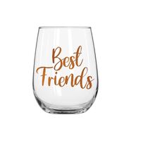 Stemless Best Friends Wine Glass
