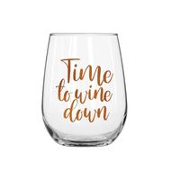 Stemless Time To Wine Glass