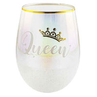 Glitterati Stemless Queen Wine Glass