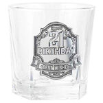 21st Birthday Badge Whisky Glass