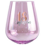 Rose Gold Decal 18th Birthday Stemless Wine Glass