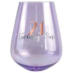 Rose Gold Decal 21st Birthday Stemless Wine Glass