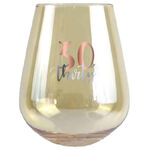 Rose Gold Decal 30th Birthday Stemless Wine Glass