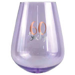 Rose Gold Decal 60th Birthday Stemless Wine Glass