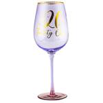 Fluted Purple Wine Glass - 21st