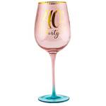 Fluted Pink Wine Glass - 40th