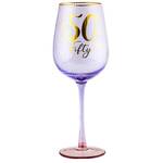 Fluted Purple Wine Glass - 50th