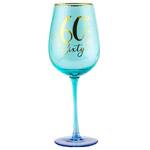 Fluted Blue Wine Glass - 60th