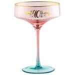 Fluted Pink Coupe Glass - 40th
