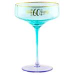 Fluted Blue Coupe Glass - 60th