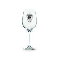 Pewter Badge 40th Birthday Wine Glass