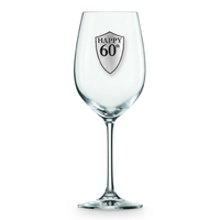 Pewter Badge 60th Birthday Wine Glass