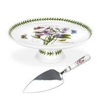 Portmeirion Botanic Garden Footed Cake Plate With Server - Sweet Pea