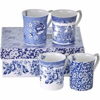 Queens By Churchill Blue Story Classic - Royale Mugs Set of 4