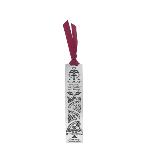 Metal Bookmark With Ribbon - Holy Communion