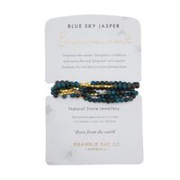Bramble Bay Collections - Natural Stone Blue Sky Jasper Wrap Bracelet