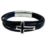Leather Cross Bracelet