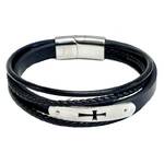 Leather Cross Bracelet
