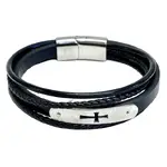 Leather Cross Bracelet