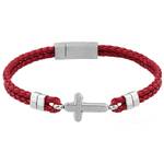 GC Gifts by Gatto - Red Leather & Cross Bracelet