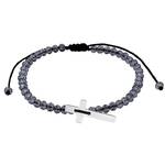 GC Gifts by Gatto - Black Crystal Beads & Cross Bracelet