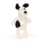 Jellycat Bashful Puppy Black & Cream - Ring Rattle