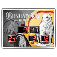 Bundaberg Rum - LED Digital Wall Clock/Calendar