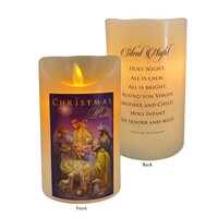 Flickering LED Wax Devotional Candle - Christmas