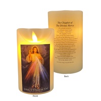 Flickering LED Wax Devotional Candle - Divine Mercy