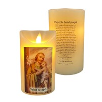 Flickering LED Wax Devotional Candle - Saint Joseph