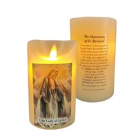 Flickering LED Wax Devotional Candle - Our Lady Of Grace Miraculous