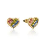 Couture Kingdom - Care Bears - Rainbow Heart Stud Earrings Gold