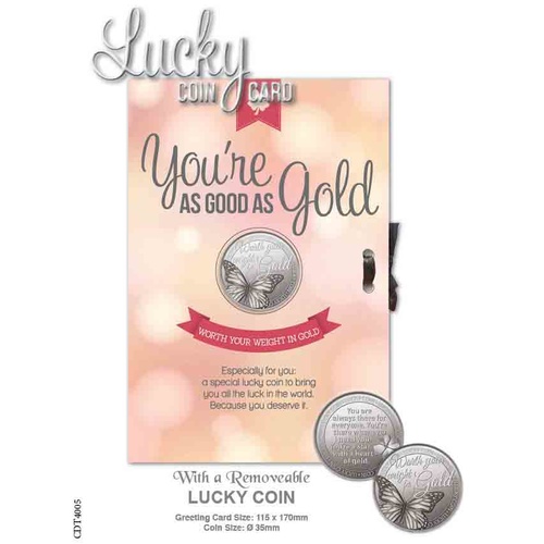 Lucky Coin Card - You're as good as Gold