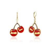 Coca Cola Couture Kingdom - Cherry Drop Earrings Yellow Gold