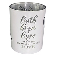 Religious Gifting Shine Bright Candle Holder - Faith Hope Love