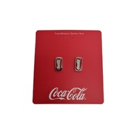 Coca Cola Couture Kingdom - Coke Can Stud Earrings White Gold