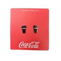 Coca Cola Couture Kingdom - Coke Glass Stud Earrings White Gold