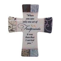 Footprints Porcelain Cross