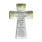 Glass Cut Standing Cross - Bless This House
