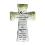 Glass Cut Standing Cross - Bless This House