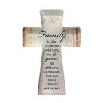 Glass Cut Standing Cross - Family