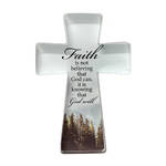 Glass Cut Standing Cross - Faith