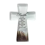 Glass Cut Standing Cross - Faith