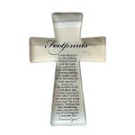 Glass Cut Standing Cross - Footprints