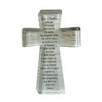Glass Cut Standing Cross - Lord's Prayer