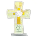 Christening Painted Glass Crucifix