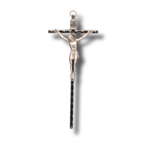 Wall Crucifix - 13cm x 8cm - Silver & Metal Finish